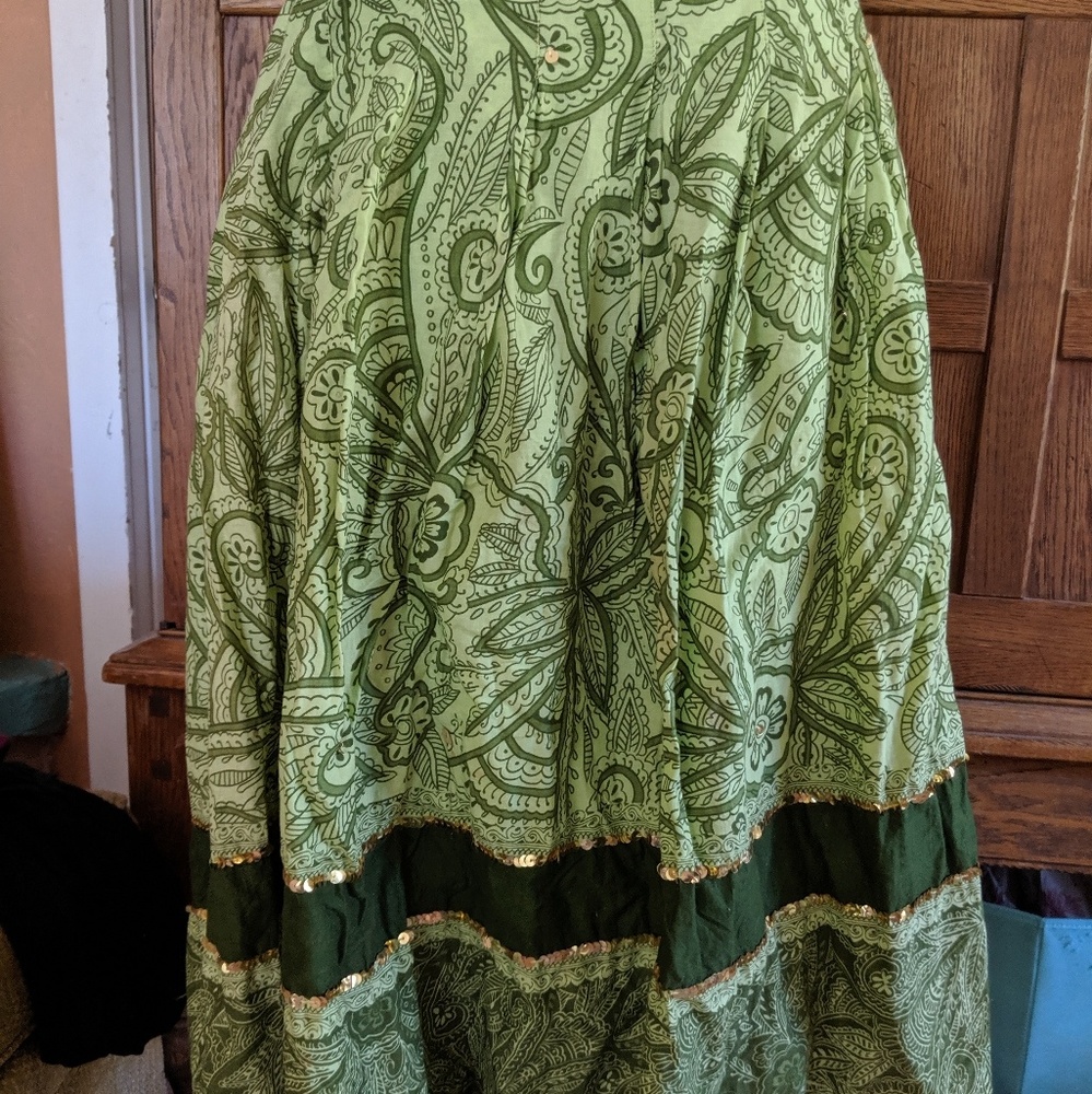 Full midi skirt with Indian block print